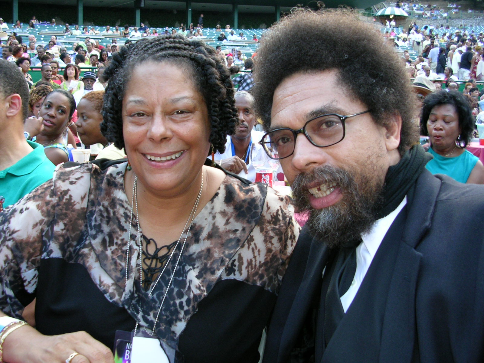 Joan Cartwright with Cornel West, Chastain Park, Atlanta